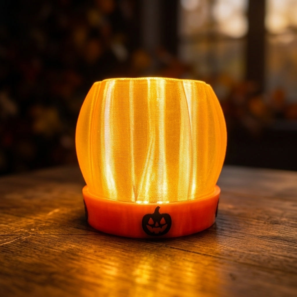 Halloween Small Pumpkin Table Lamp - Desk Light with Dimmer Switch for Halloween Decor