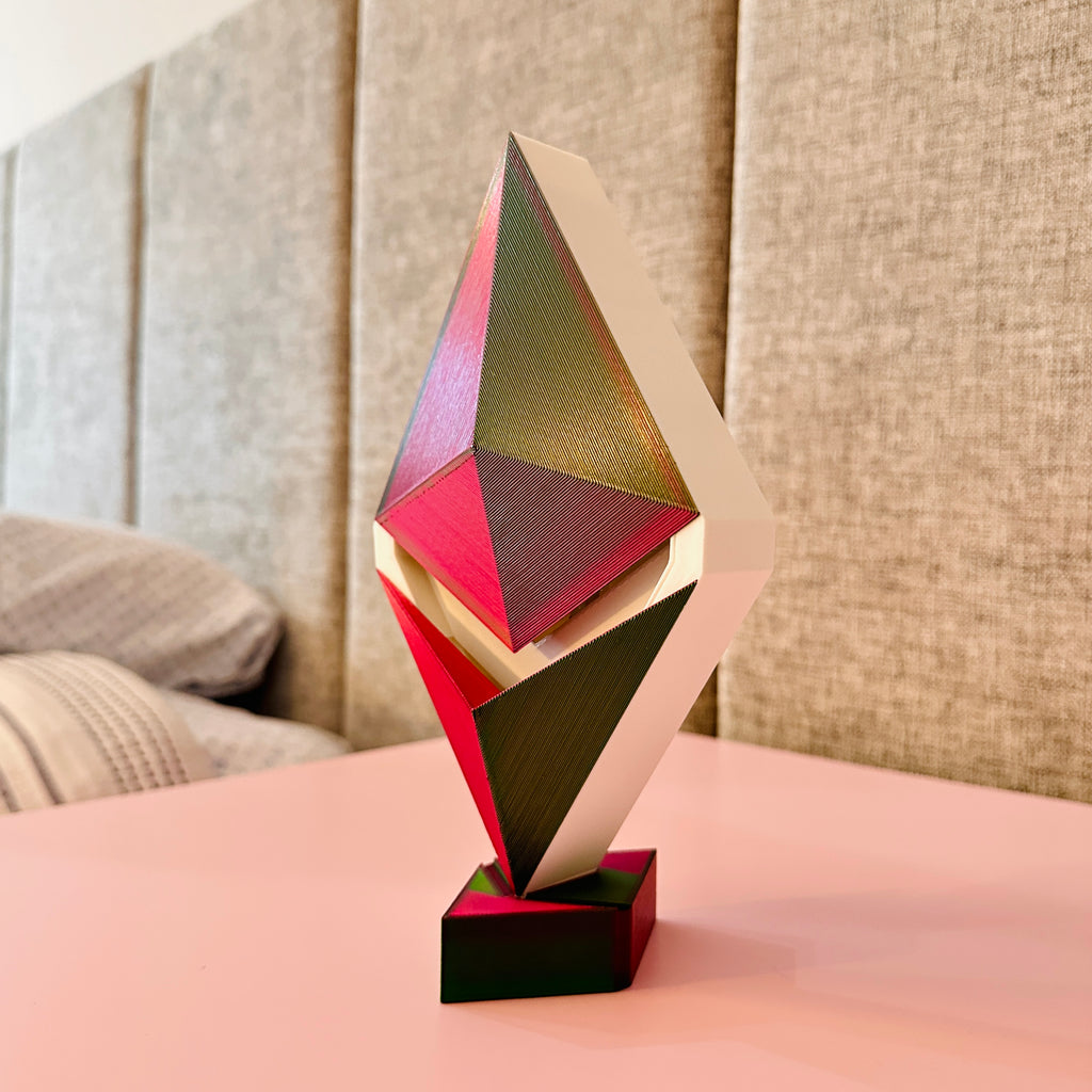 Ethereum LED Desk Lamp  |  3d Printed Crypto Lamp Aesthetic