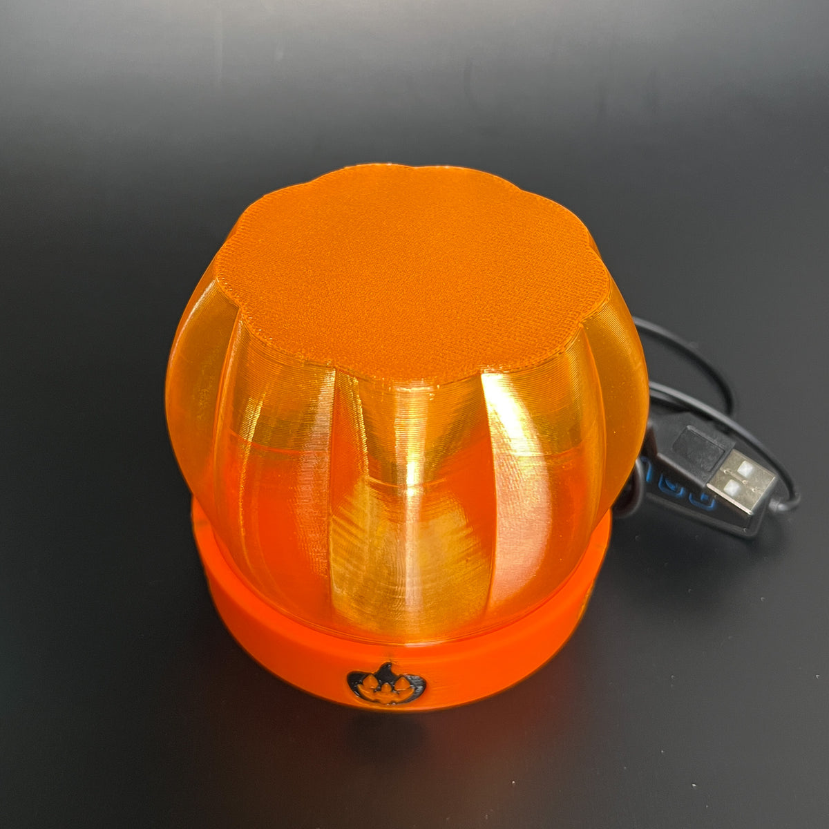 Halloween Small Pumpkin Table Lamp - Desk Light with Dimmer Switch for Halloween Decor