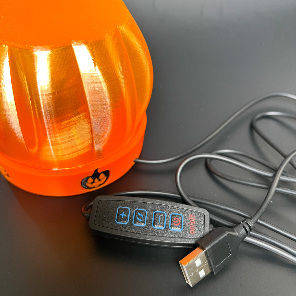Halloween Small Pumpkin Table Lamp - Desk Light with Dimmer Switch for Halloween Decor