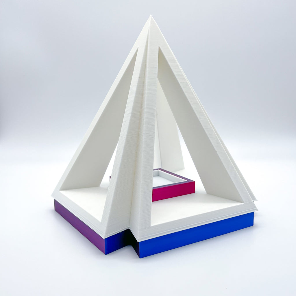 Pyramid Table Lamp with Color Changing Remoto | 3d Printed LED Lamp for Decor