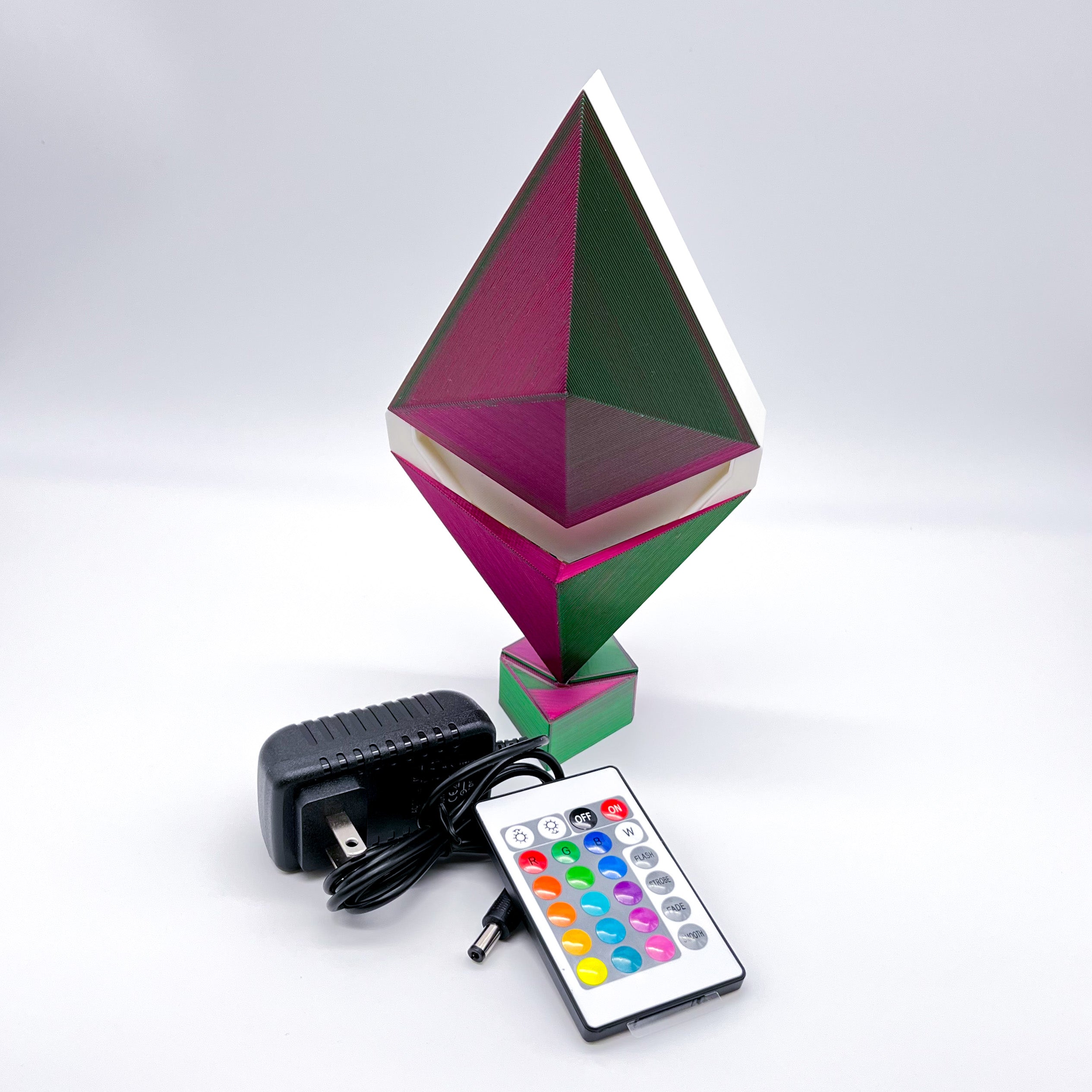 Ethereum LED Desk Lamp  |  3d Printed Crypto Lamp Aesthetic