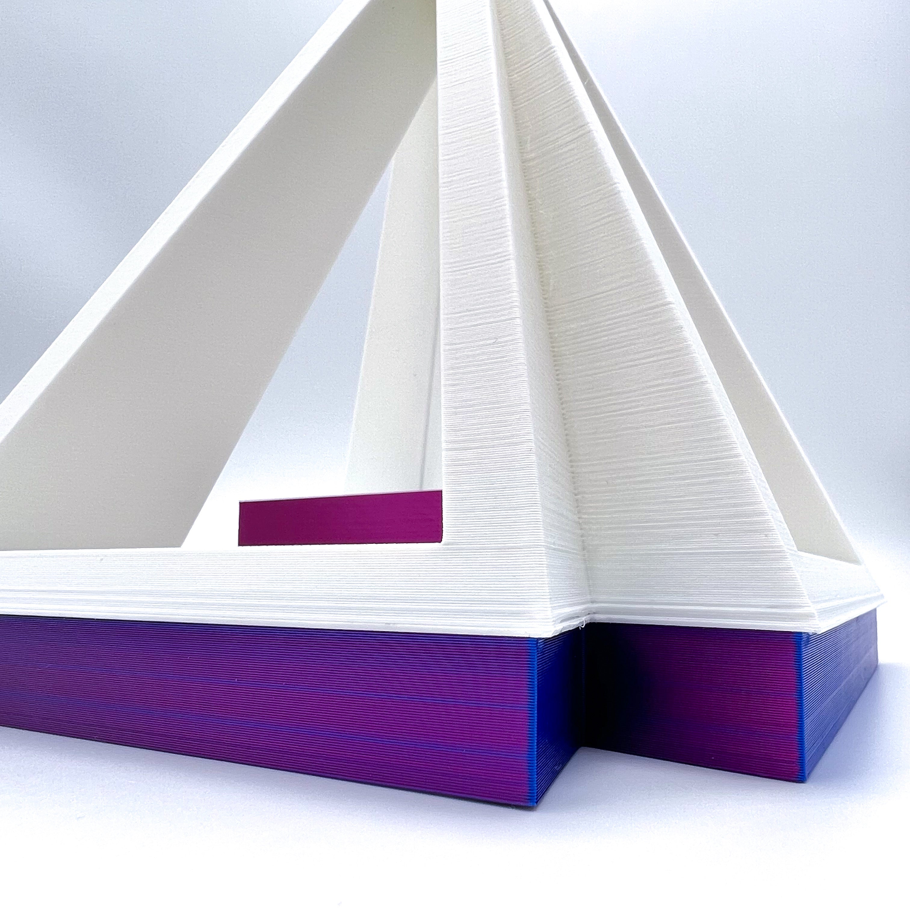 Pyramid Table Lamp with Color Changing Remoto | 3d Printed LED Lamp for Decor