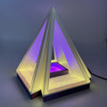 Pyramid Table Lamp with Color Changing Remoto | 3d Printed LED Lamp for Decor