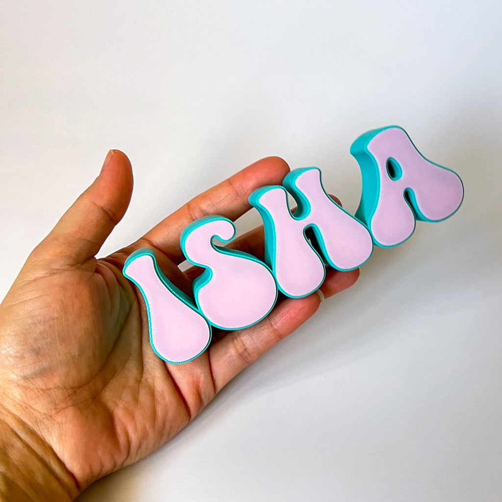 Custom 3d Printed Desk Name Plate | Personalized Name Sign for Desk Decor | Retro Style
