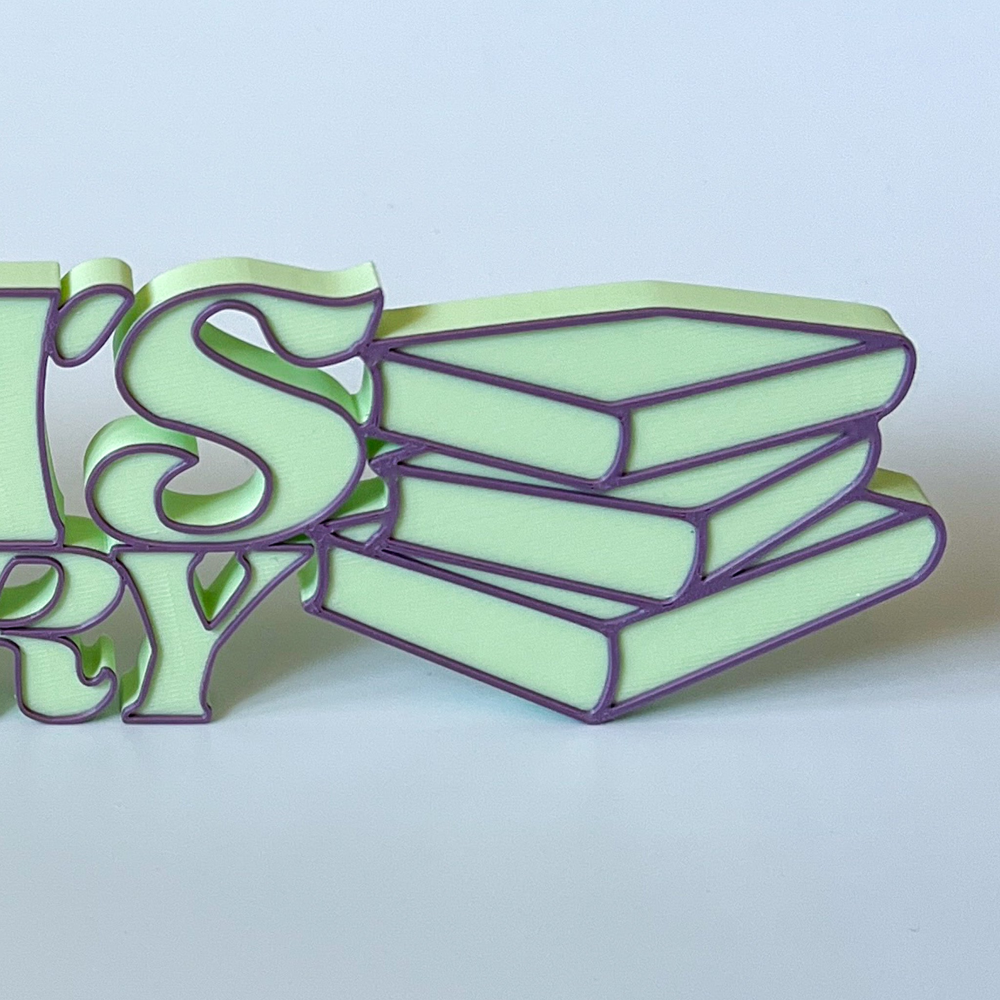 Personalized 3D Printed Library Sign | Custom Bookshelf Decor