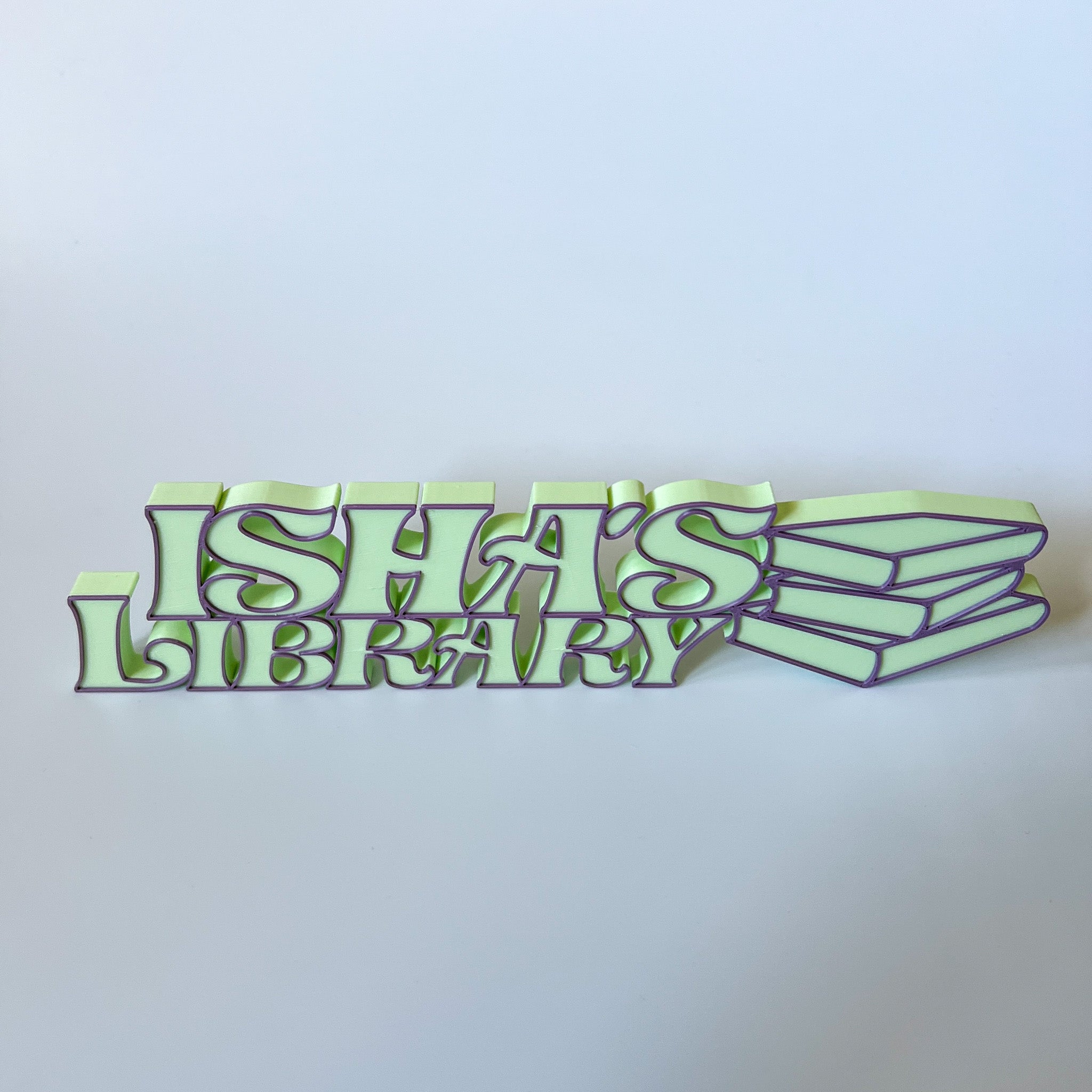 Personalized 3D Printed Library Sign | Custom Bookshelf Decor