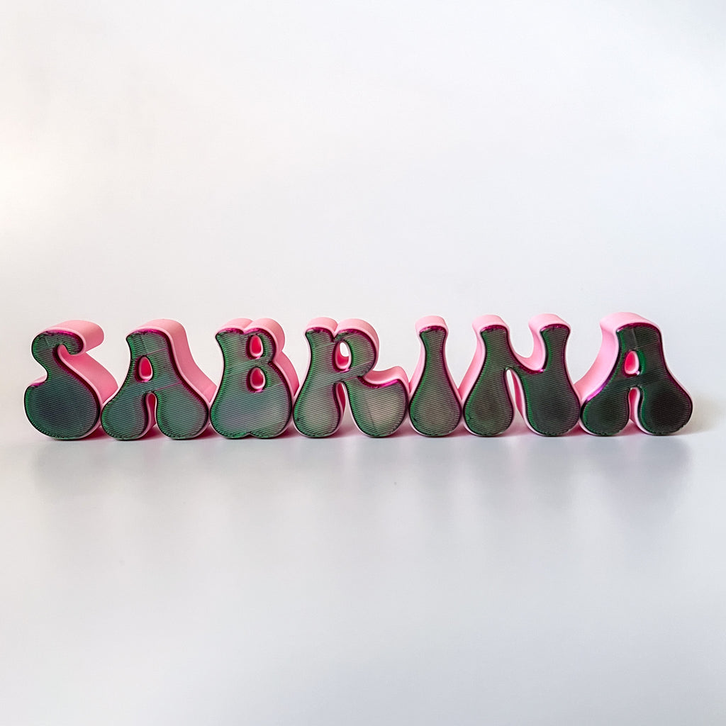 Custom 3d Printed Desk Name Plate | Personalized Name Sign for Desk Decor | Retro Style