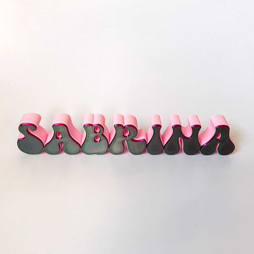 Custom 3d Printed Desk Name Plate | Personalized Name Sign for Desk Decor | Retro Style