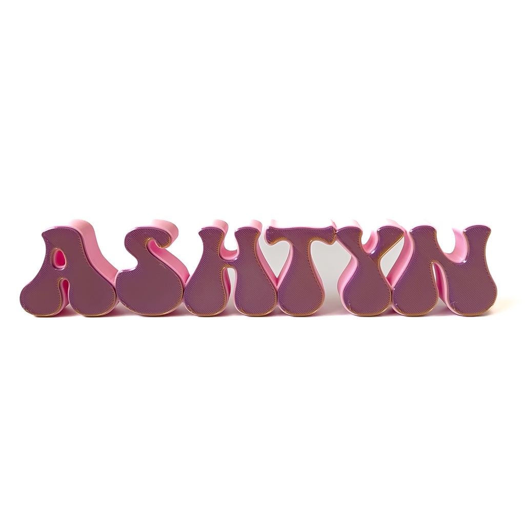 Custom 3d Printed Desk Name Plate | Personalized Name Sign for Desk Decor | Retro Style