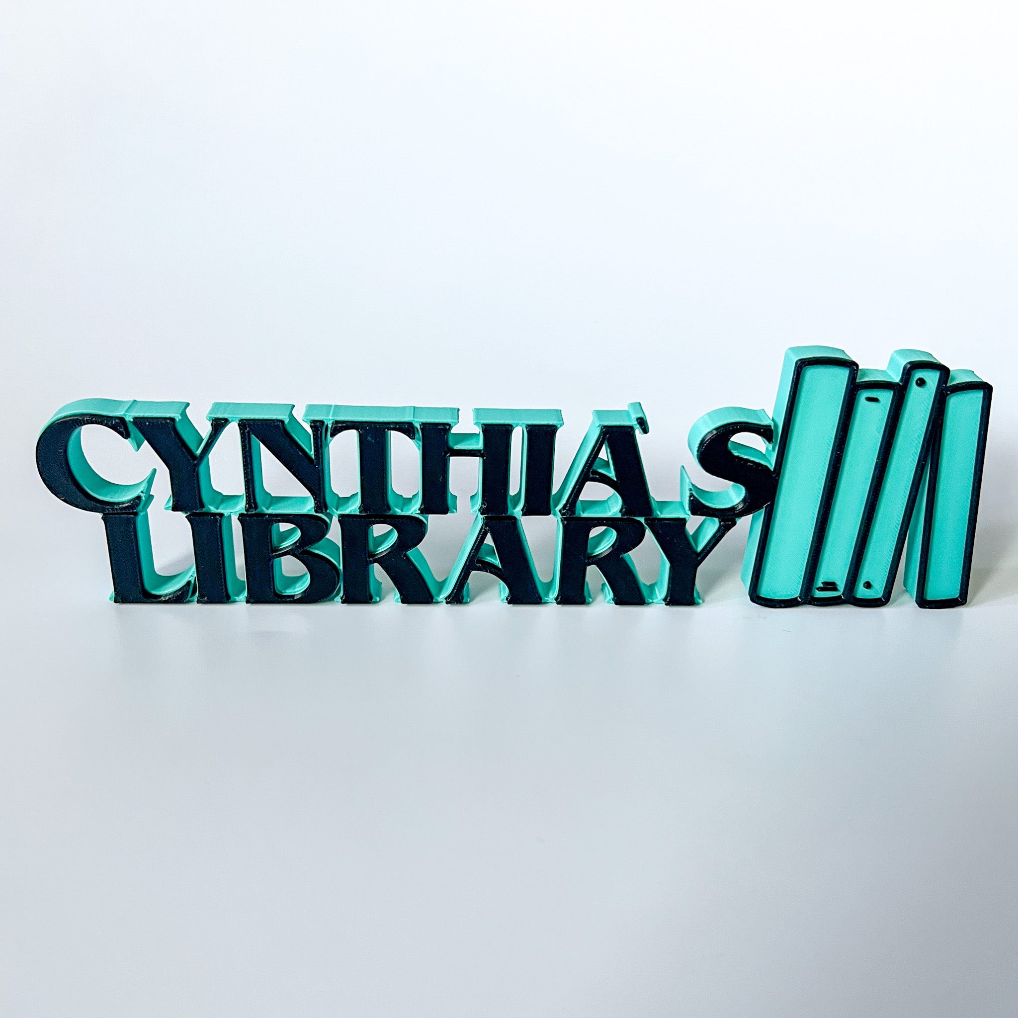 Personalized 3D Printed Library Sign | Custom Bookshelf Decor