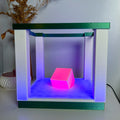 Square Table Lamp For Ambient Light | 3d Printed RGB LED Lamp for Desk Decor | Dual Color Edition
