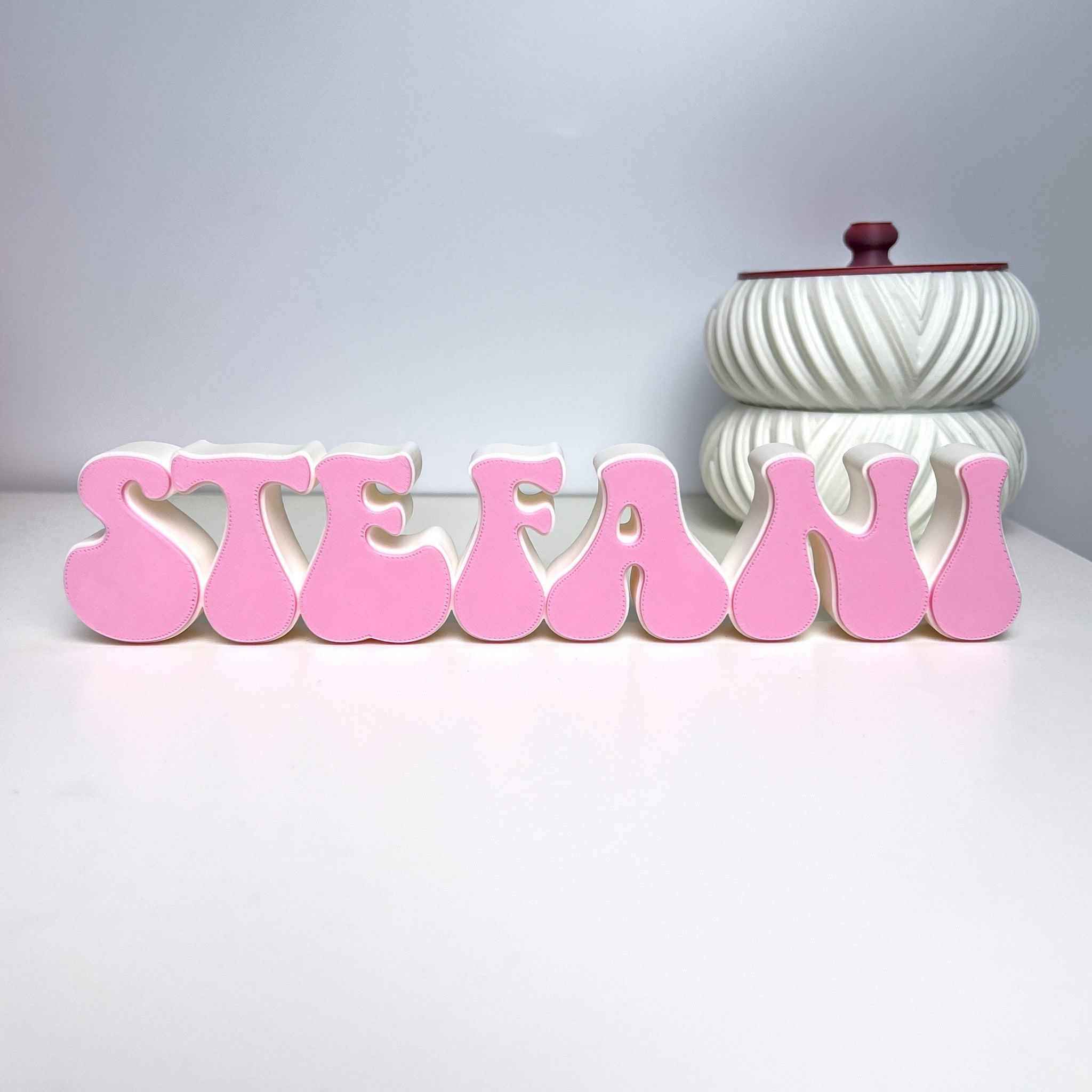 Custom 3d Printed Desk Name Plate | Personalized Name Sign for Desk Decor | Retro Style
