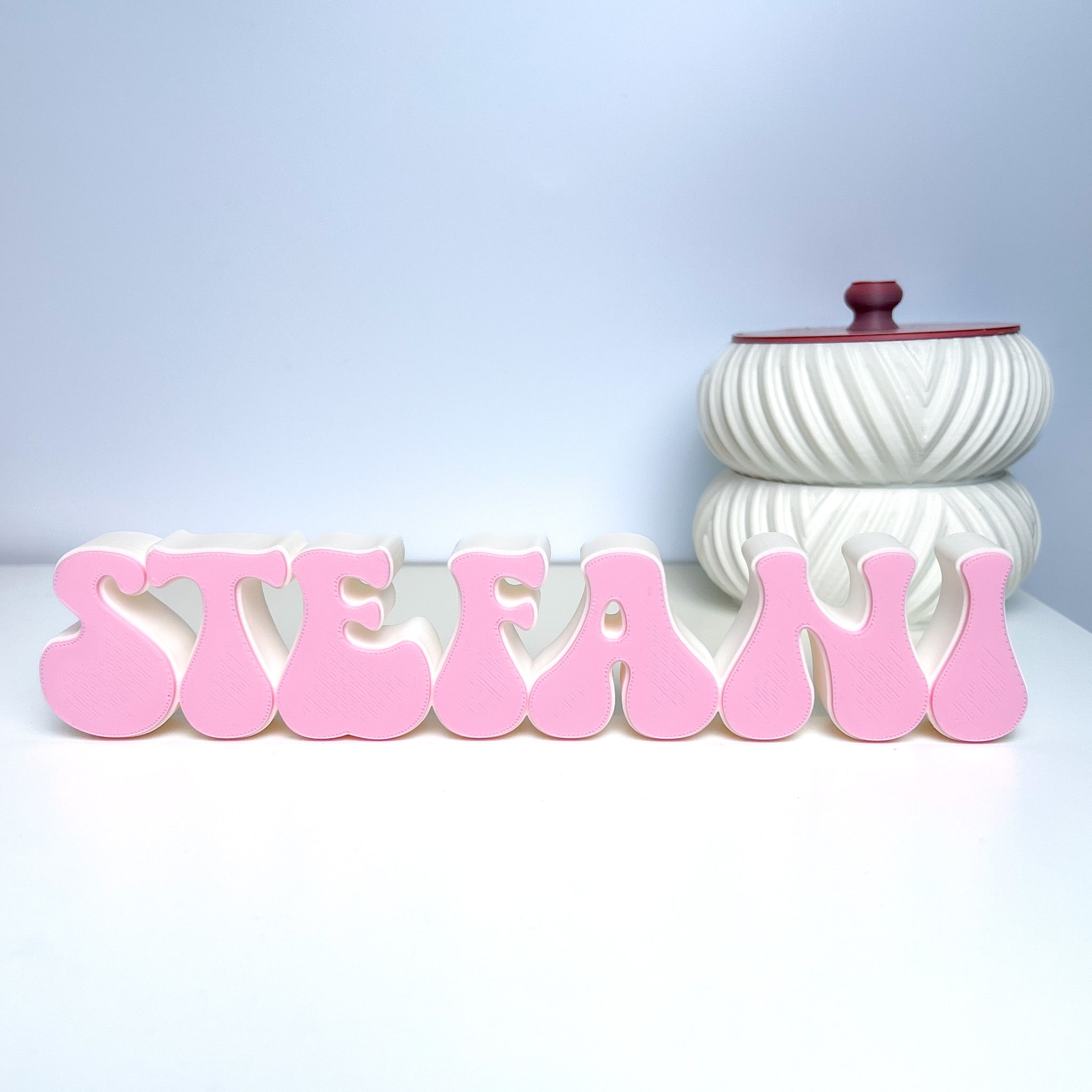 Custom 3d Printed Desk Name Plate | Personalized Name Sign for Desk Decor | Retro Style