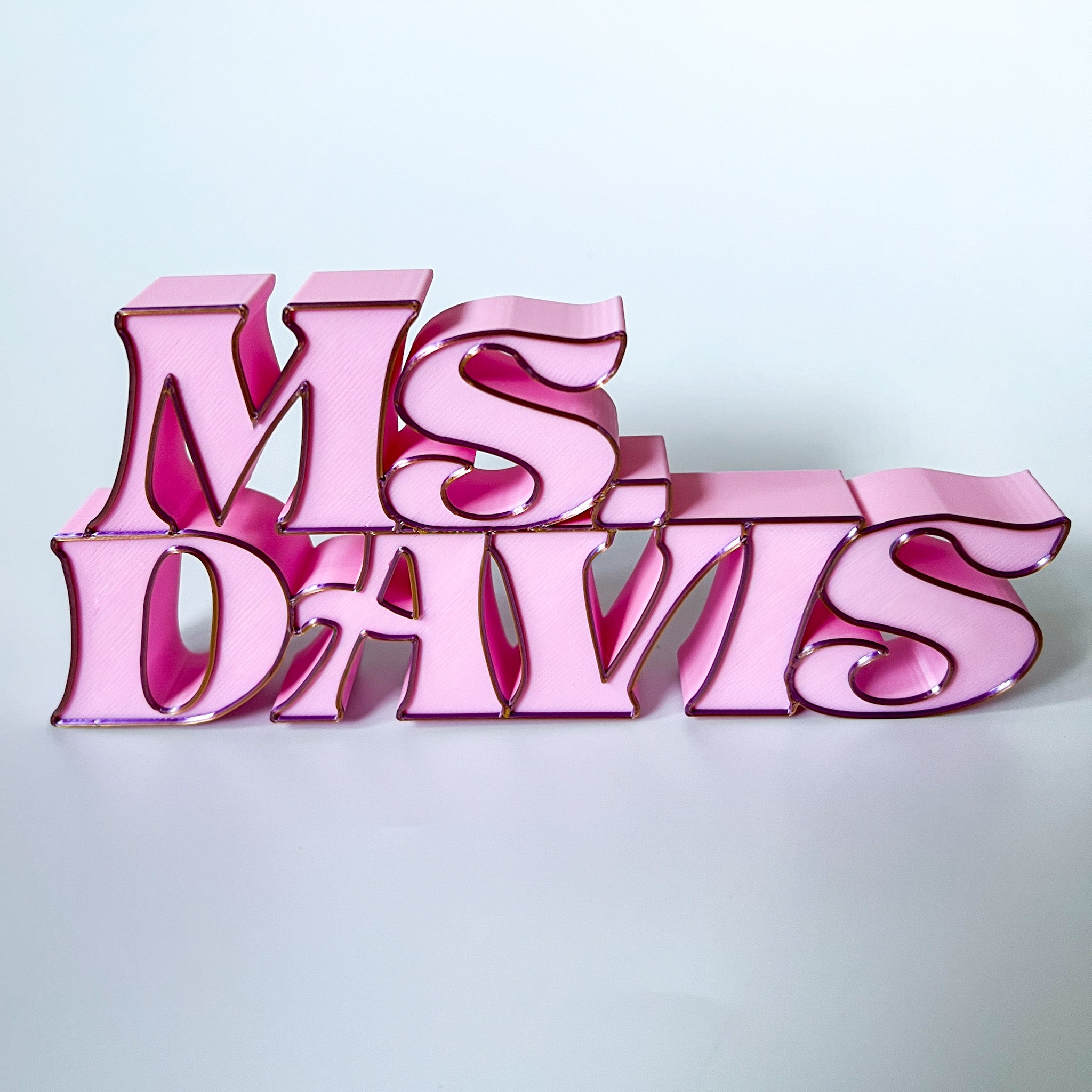 Custom Teacher Desk Name Plate, 3d Printed Name for Teacher gift