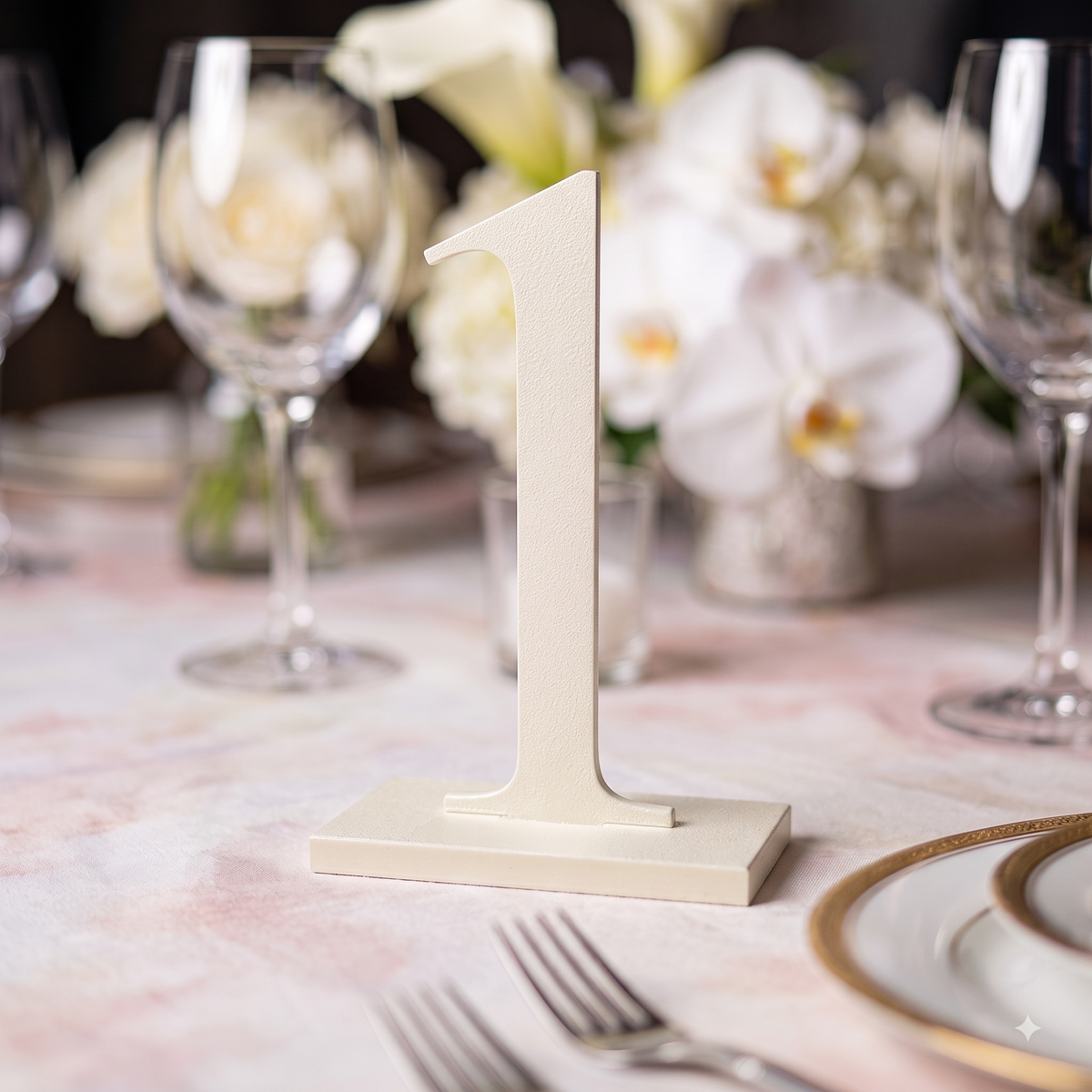 Table Numbers with Stand | Wedding Table Markers with Holder | Modern Party & Event Table Signs, Gold, Matte Black, Matte White