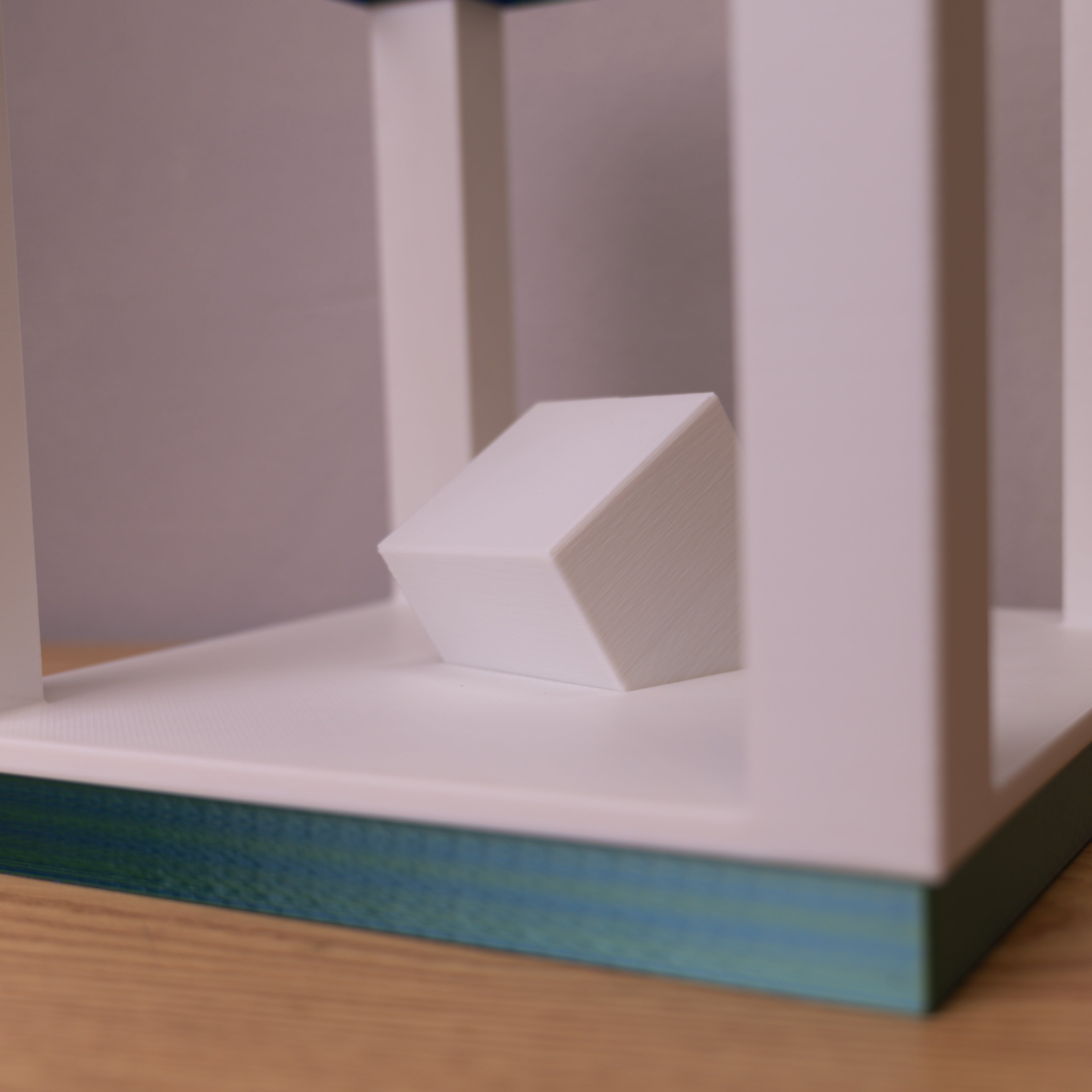 Square Table Lamp For Ambient Light | 3d Printed RGB LED Lamp for Desk Decor | Dual Color Edition