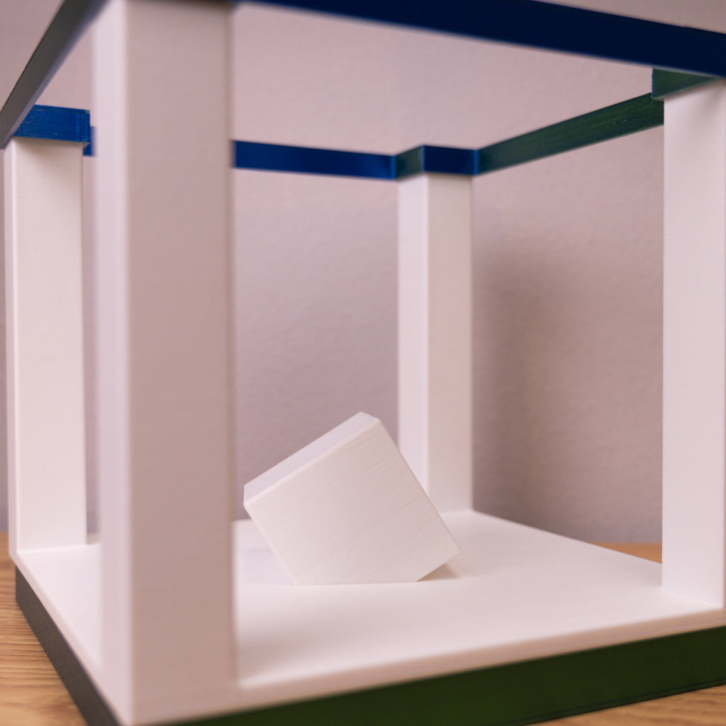 Square Table Lamp For Ambient Light | 3d Printed RGB LED Lamp for Desk Decor | Dual Color Edition