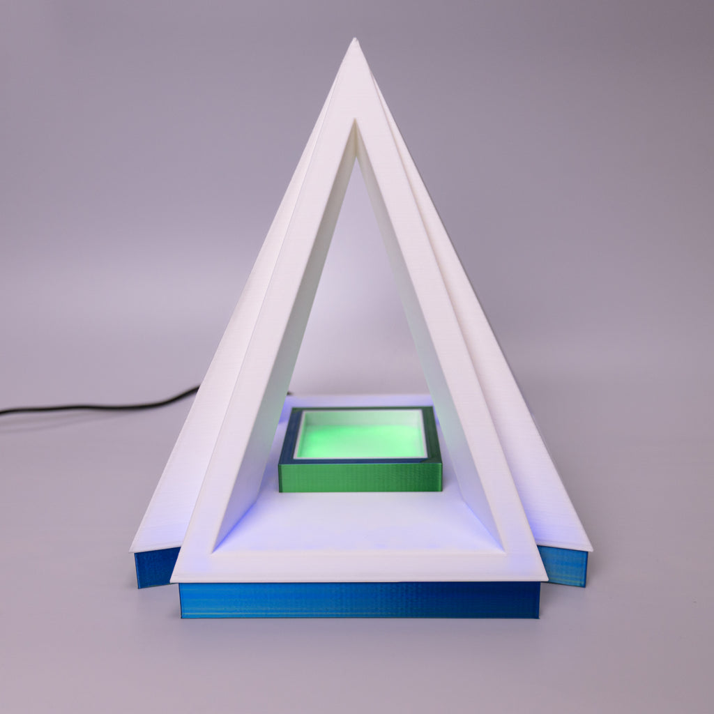 Pyramid Table Lamp with Color Changing Remoto | 3d Printed LED Lamp for Decor