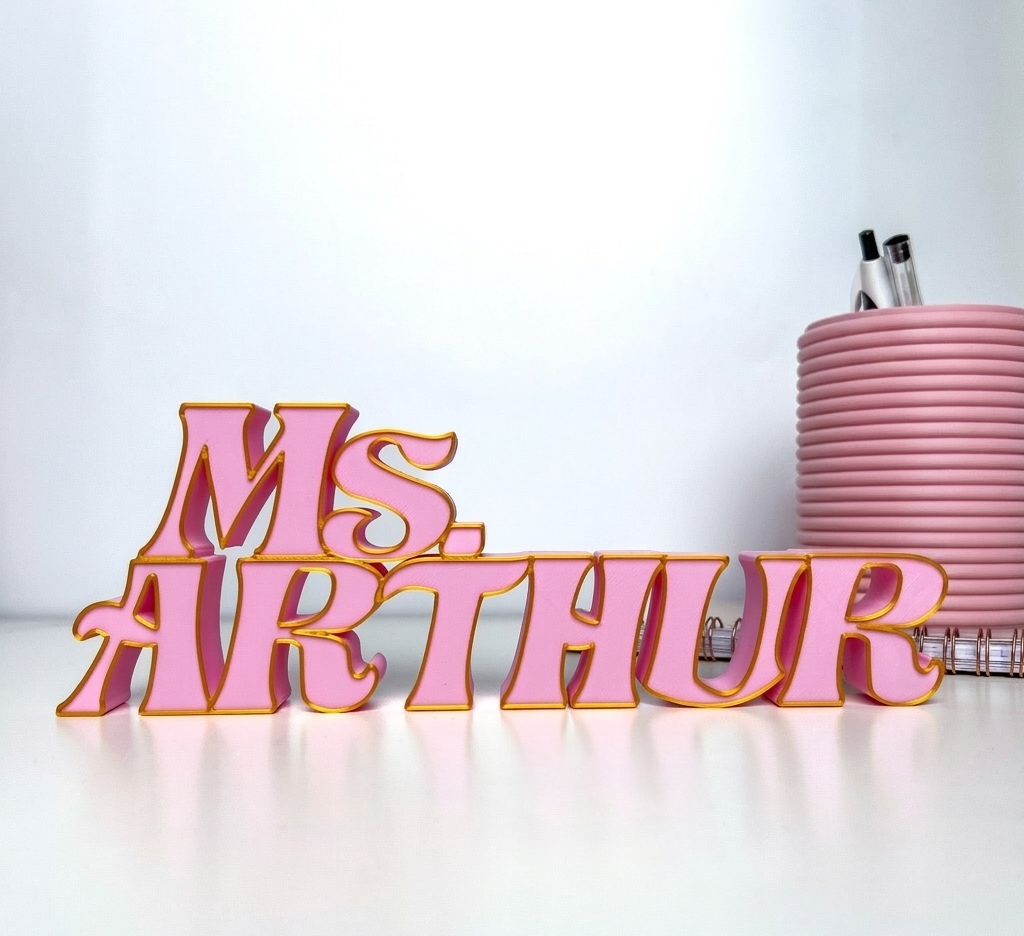 Custom Teacher Desk Name Plate, 3d Printed Name for Teacher gift