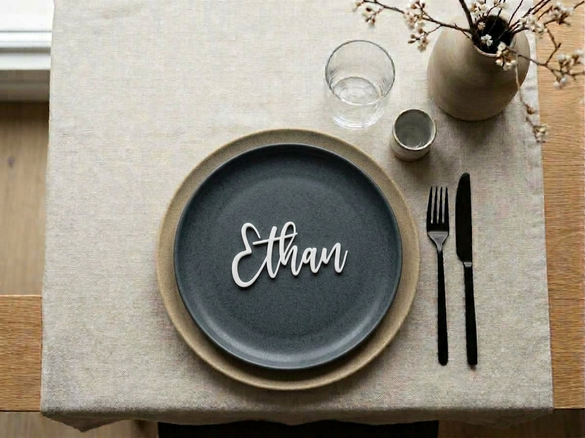 Personalized Name Place Cards for Wedding and Events, Custom Seating Cards for Birthday Dinners, Corporate Table Decor