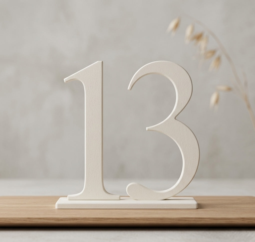 Table Numbers with Stand | Wedding Table Markers with Holder | Modern Party & Event Table Signs, Gold, Matte Black, Matte White
