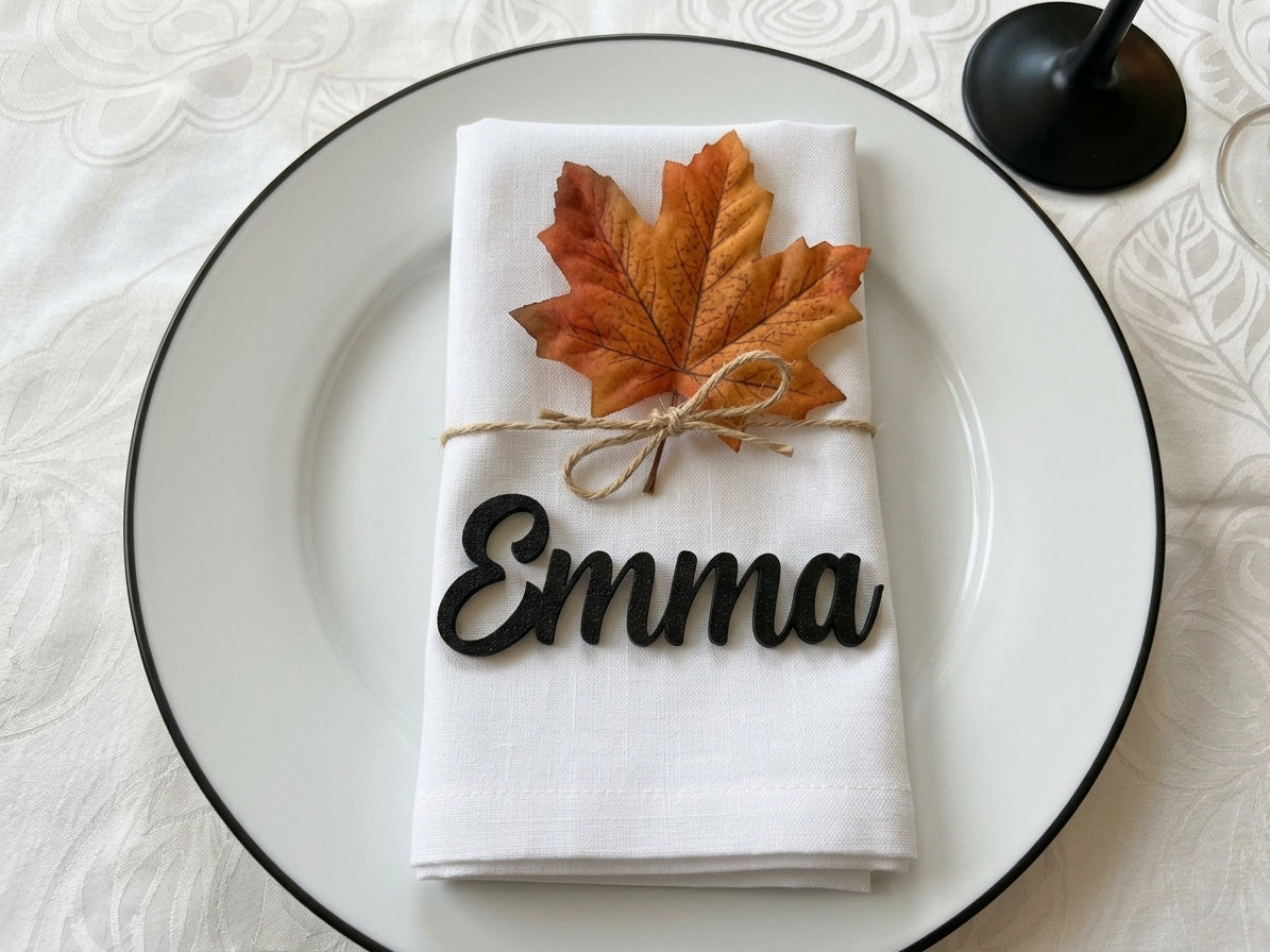 Personalized Name Place Cards for Wedding and Events, Custom Seating Cards for Birthday Dinners, Corporate Table Decor