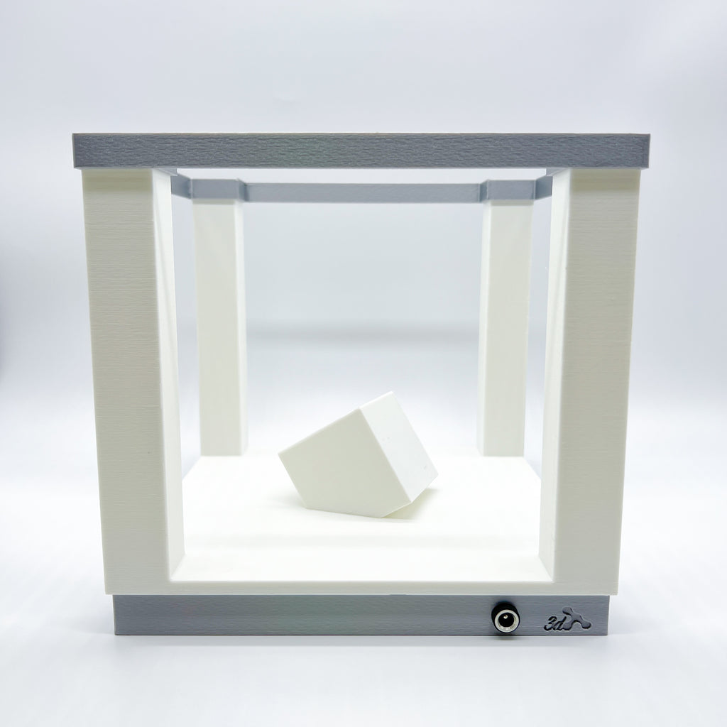 Square LED Table Lamp with Remote Control | 3d Printed Bedside Lamp | Silk Silver Color