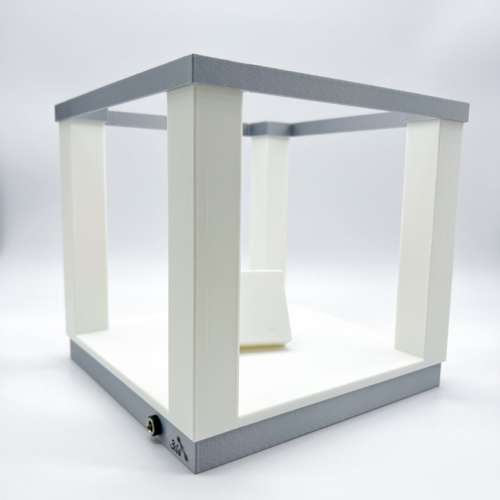 Square LED Table Lamp with Remote Control | 3d Printed Bedside Lamp | Silk Silver Color